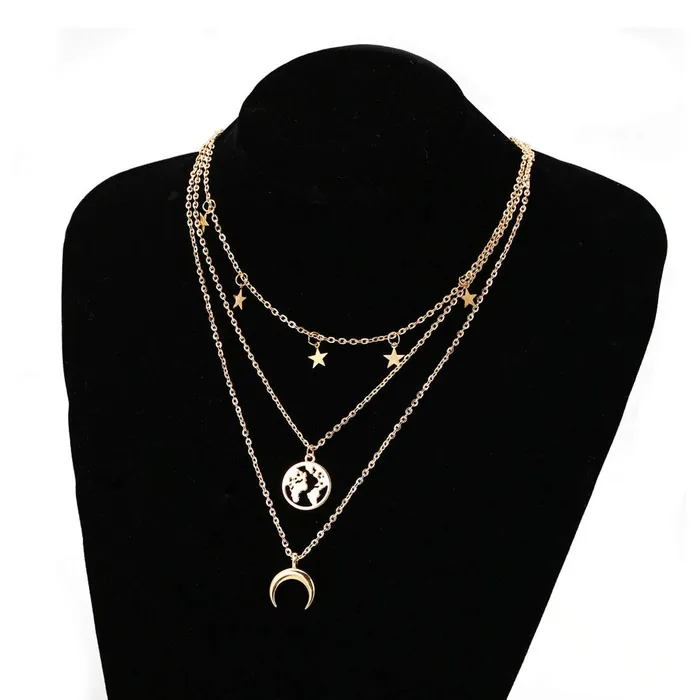 Necklaces Yellow Chimes Yellow Chimes Fashion Multilayer Gold Toned Chain Choker Necklace Combo for Women and Girls