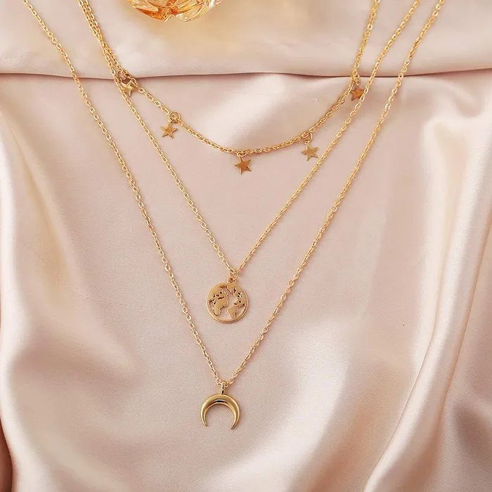 Necklaces Yellow Chimes Yellow Chimes Fashion Multilayer Gold Toned Chain Choker Necklace Combo for Women and Girls