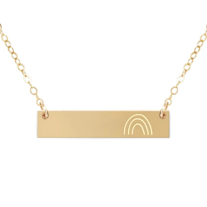 Rainbow Bar Necklace Zen and Zuri Necklaces
