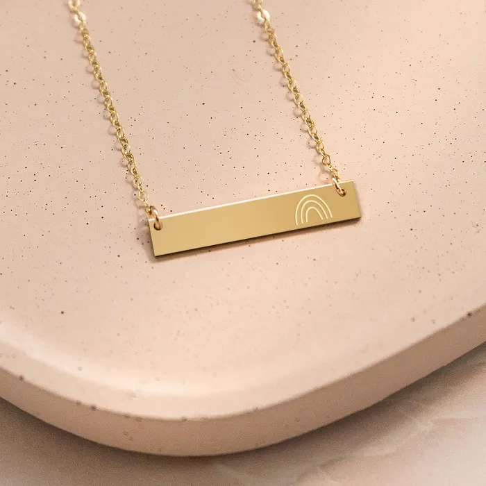 Rainbow Bar Necklace Zen and Zuri Necklaces