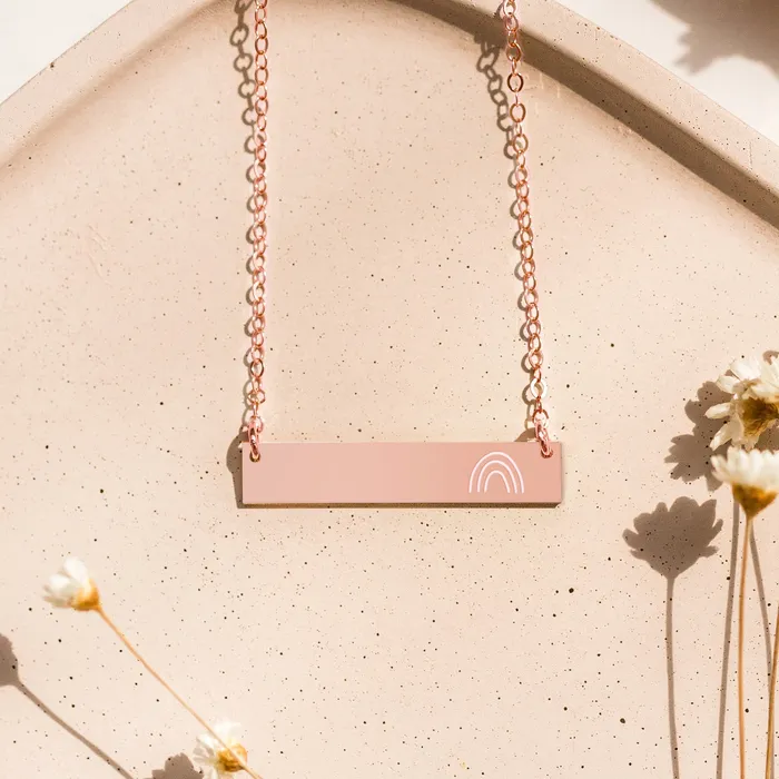 Rainbow Bar Necklace Zen and Zuri Necklaces