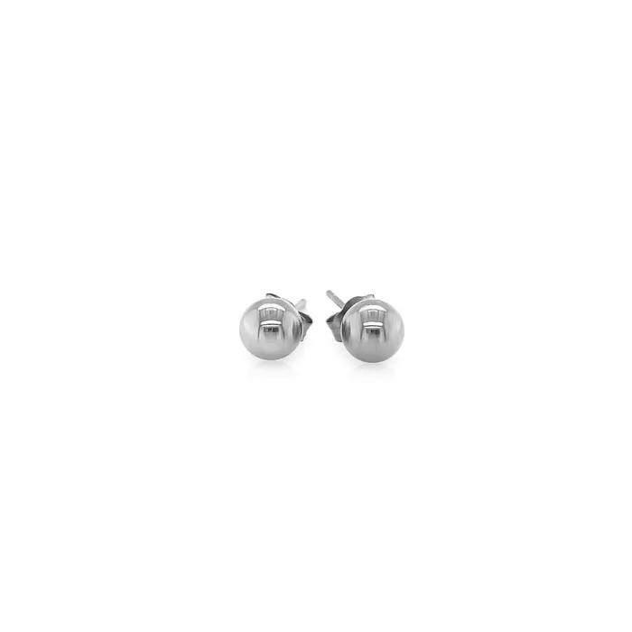 14k White Gold Classic Round Stud Earrings 50 mm MayaMila Earrings