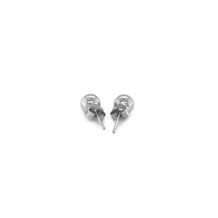 14k White Gold Classic Round Stud Earrings 50 mm MayaMila Earrings