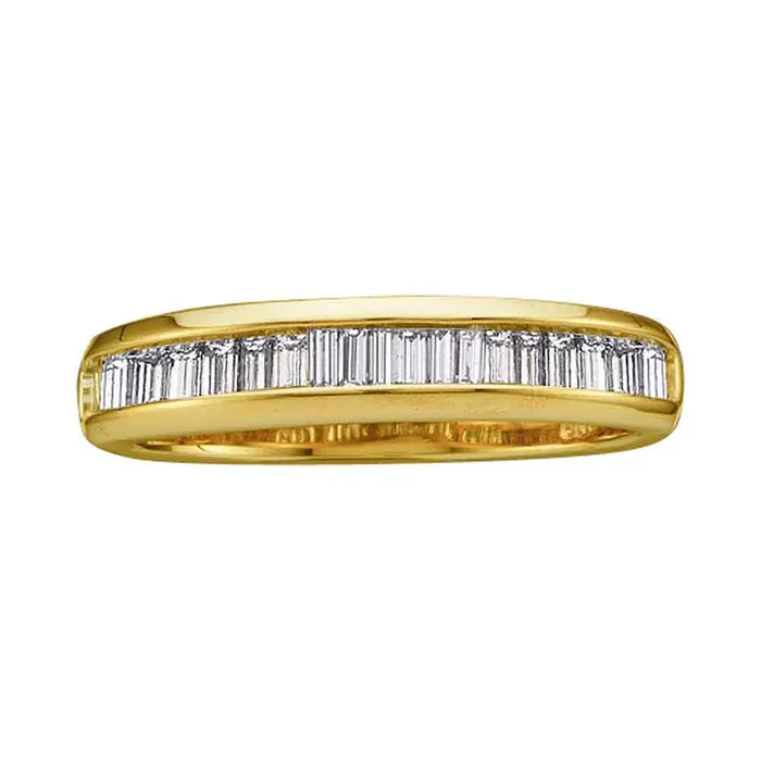 14kt Yellow Gold Womens Baguette Diamond Wedding Anniversary Band 12 Cttw mayamila Rings 14kt Yellow Gold Womens Baguette Diamond Wedding Anniversary Band 12 Cttw mayamila Rings