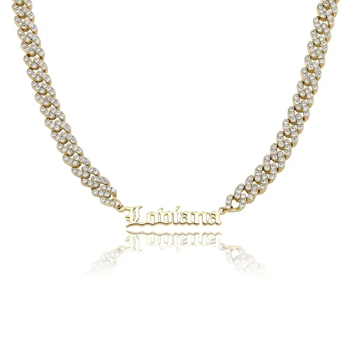 BBYKUTE Necklaces Custom Name Icy Cuban Necklace
