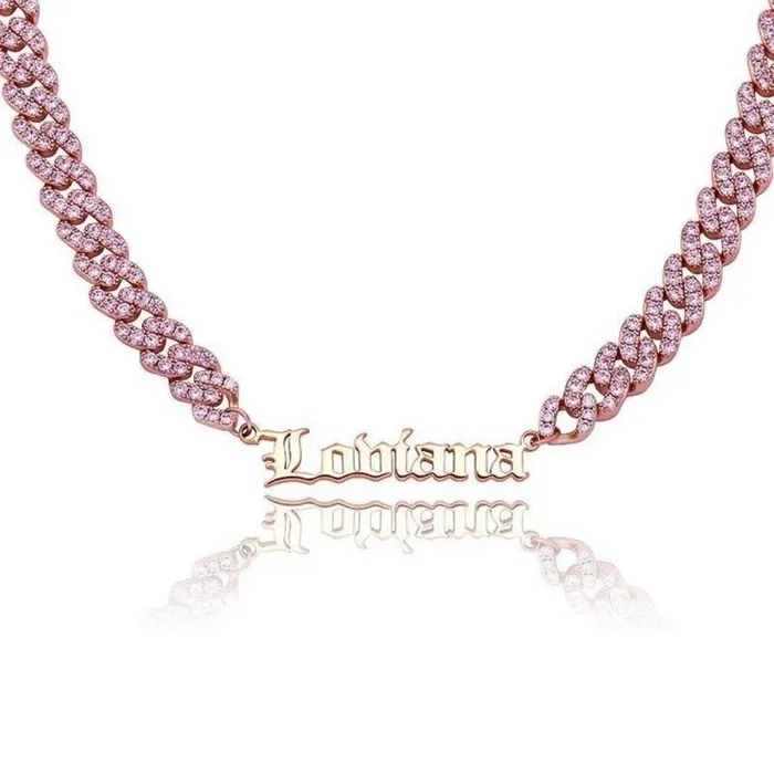 BBYKUTE Necklaces Custom Name Icy Cuban Necklace