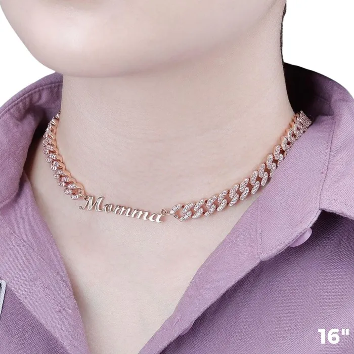 BBYKUTE Necklaces Custom Name Icy Cuban Necklace