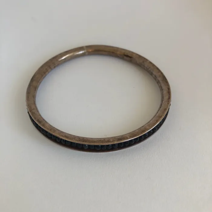 Bracelets Martha Andrew Bronze Bangle Bracelet with obsidian Bracelets Martha Andrew Bronze Bangle Bracelet with obsidian