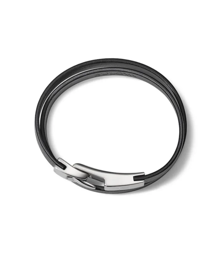 BULOVA DOUBLE WRAP LEATHER BRACELET J96B018M Bulova Bracelets BULOVA DOUBLE WRAP LEATHER BRACELET J96B018M Bulova Bracelets