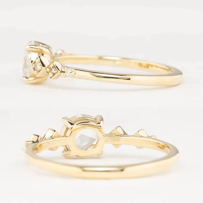 Celeste Prong Set Ring Round Rose Cut Diamond Envero Jewelry Rings