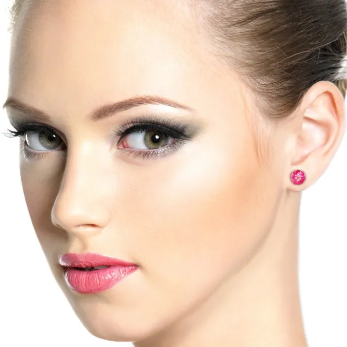 Earrings MayaMila 31 CTW 14K Solid Rose Gold Anna Pink Topaz Stud Earrings Earrings MayaMila 31 CTW 14K Solid Rose Gold Anna Pink Topaz Stud Earrings