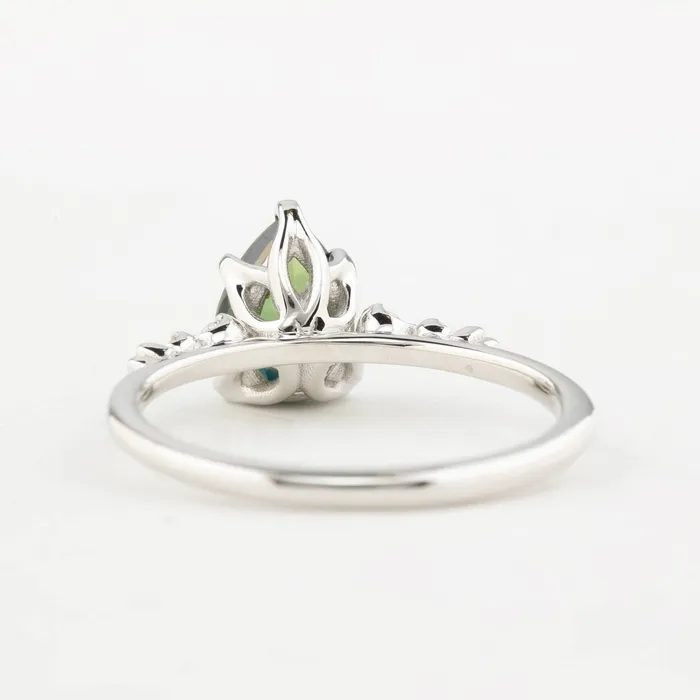 Envero Jewelry Rings Estel Fleur Ring 176ct Unheated Pear Queensland Sapphire Ring 14K White Gold One of a kind Envero Jewelry Rings Estel Fleur Ring 176ct Unheated Pear Queensland Sapphire Ring 14K White Gold One of a kind