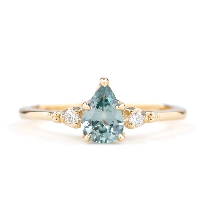 Envero Jewelry Rings Estel Ring 076ct Blue Montana Sapphire 14k Yellow Gold One of a kind