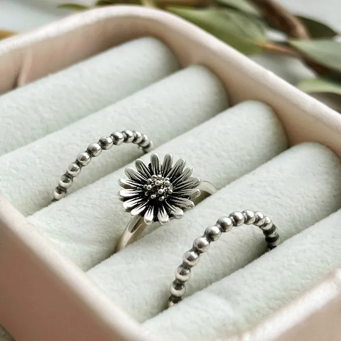 HeidiJHale Designs Rings Sterling Silver Daisy Ring Set
