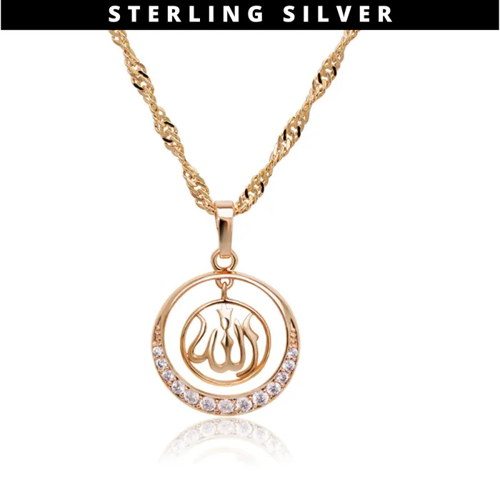 JustDuaIt Necklaces 18k Allah Necklace Sterling Silver Rose Gold