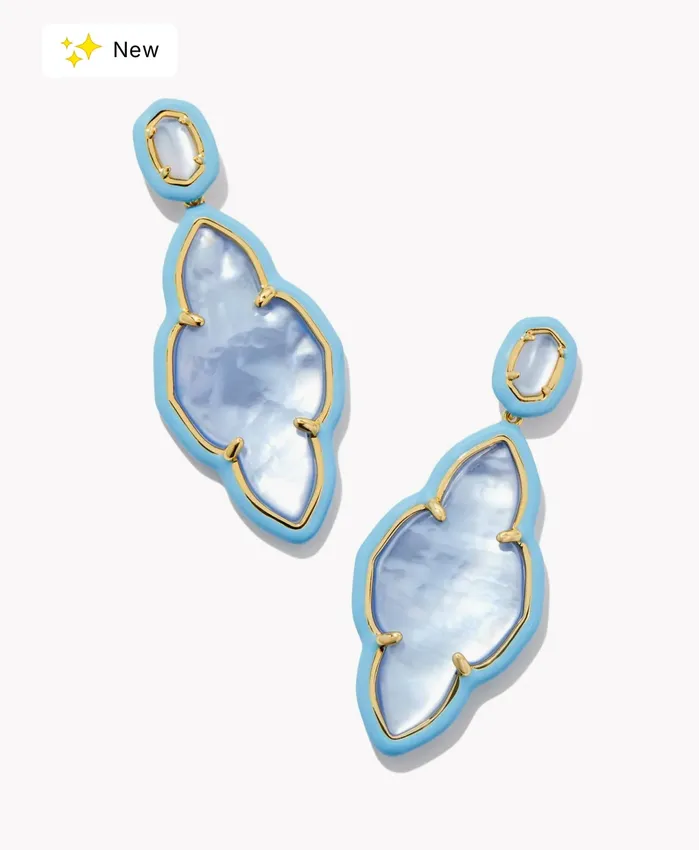 KENDRA SCOTT Earrings KENDRA SCOTT Abbie Gold Enamel Frame Statment Earrings in Periwinkle 9608867333 KENDRA SCOTT Earrings KENDRA SCOTT Abbie Gold Enamel Frame Statment Earrings in Periwinkle 9608867333