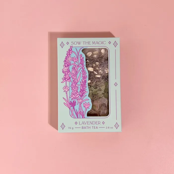 Lavender Lovers Tarot Botanical Bath Tea Box Sow the Magic Earrings