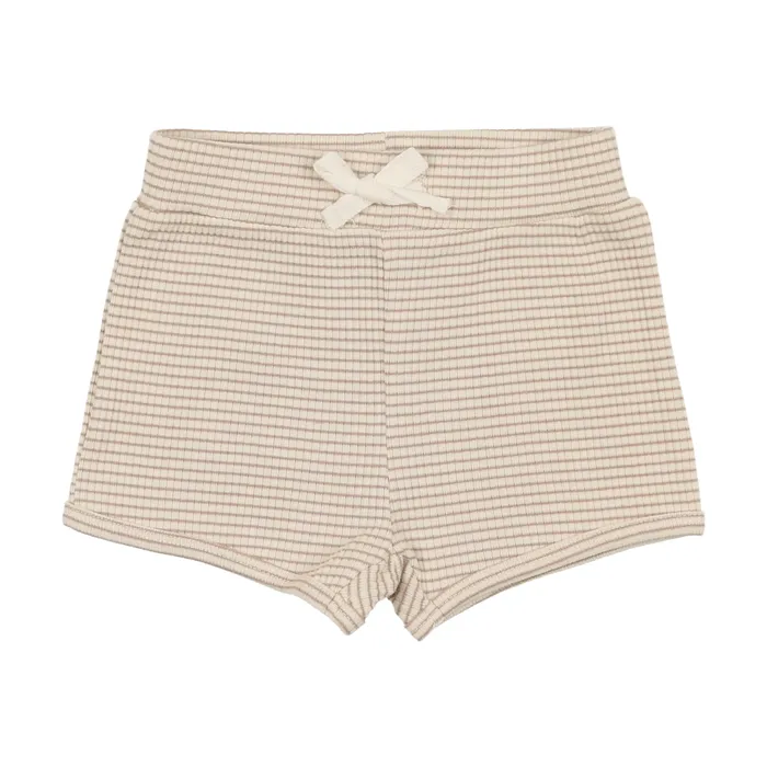 Lil Legs Earrings Lil Legs Ribbed Track Shorts Tan Stripe