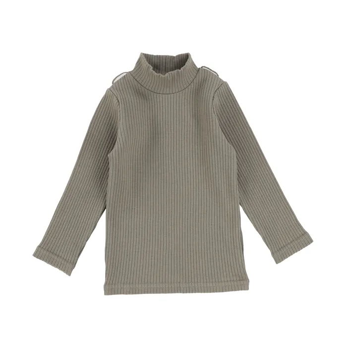 Lil Legs Lil Legs Mock Neck Top Olive Earrings