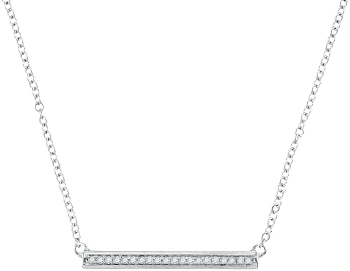 mayamila 10kt White Gold Womens Round Diamond Bar Pendant Chain Necklace 110 Cttw Necklaces mayamila 10kt White Gold Womens Round Diamond Bar Pendant Chain Necklace 110 Cttw Necklaces