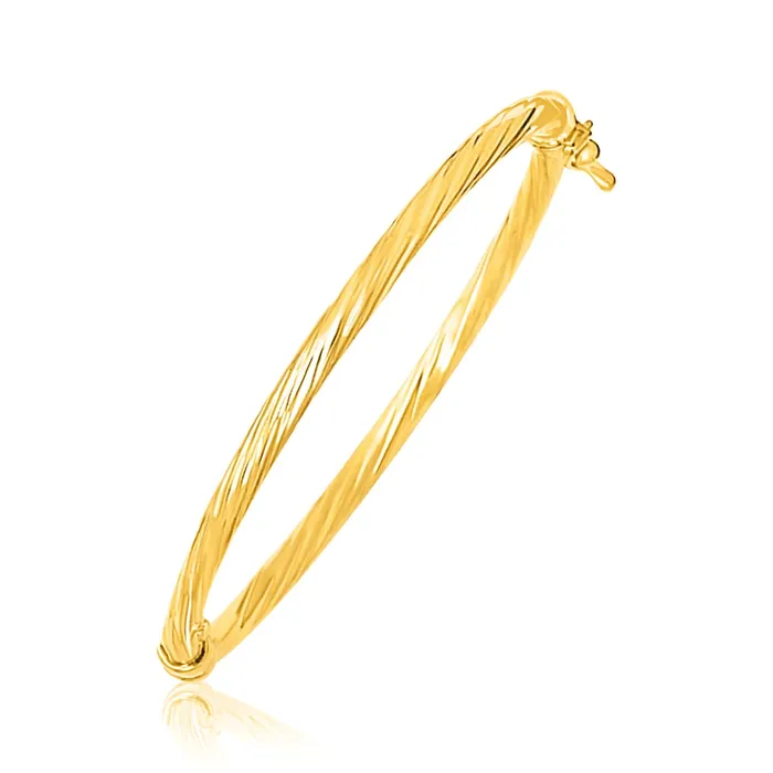 MayaMila Bracelets 14k Yellow Gold Childrens Bangle with Spiral Motif Style MayaMila Bracelets 14k Yellow Gold Childrens Bangle with Spiral Motif Style