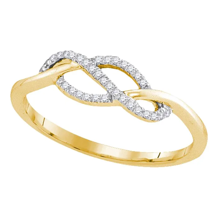 mayamila Rings 10kt Yellow Gold Womens Round Diamond Crossover Strand Ring 110 Cttw mayamila Rings 10kt Yellow Gold Womens Round Diamond Crossover Strand Ring 110 Cttw