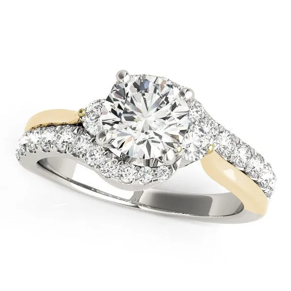 mayamila Rings 14K White And Yellow Gold Round Bypass Diamond Engagement Ring 1 12 ct tw