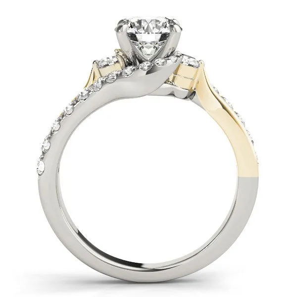 mayamila Rings 14K White And Yellow Gold Round Bypass Diamond Engagement Ring 1 12 ct tw