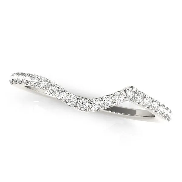 MayaMila Rings 14k White Gold Modern Curved Diamond Wedding Band 16 cttw MayaMila Rings 14k White Gold Modern Curved Diamond Wedding Band 16 cttw