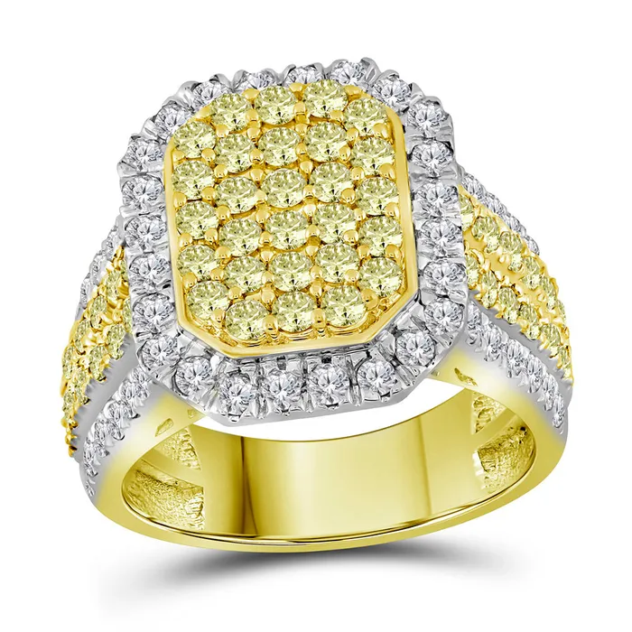 mayamila Rings 14kt Yellow Gold Womens Round Canary Yellow Diamond Rectangle Cluster Ring 213 Cttw mayamila Rings 14kt Yellow Gold Womens Round Canary Yellow Diamond Rectangle Cluster Ring 213 Cttw