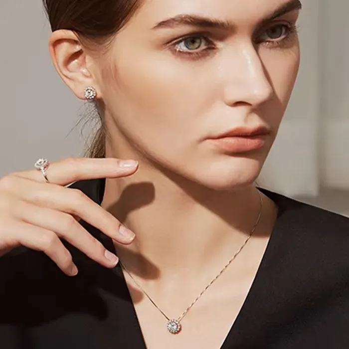 Mystic Flavia Necklaces Venetian Solitaire MOISSANITE Princess Necklace