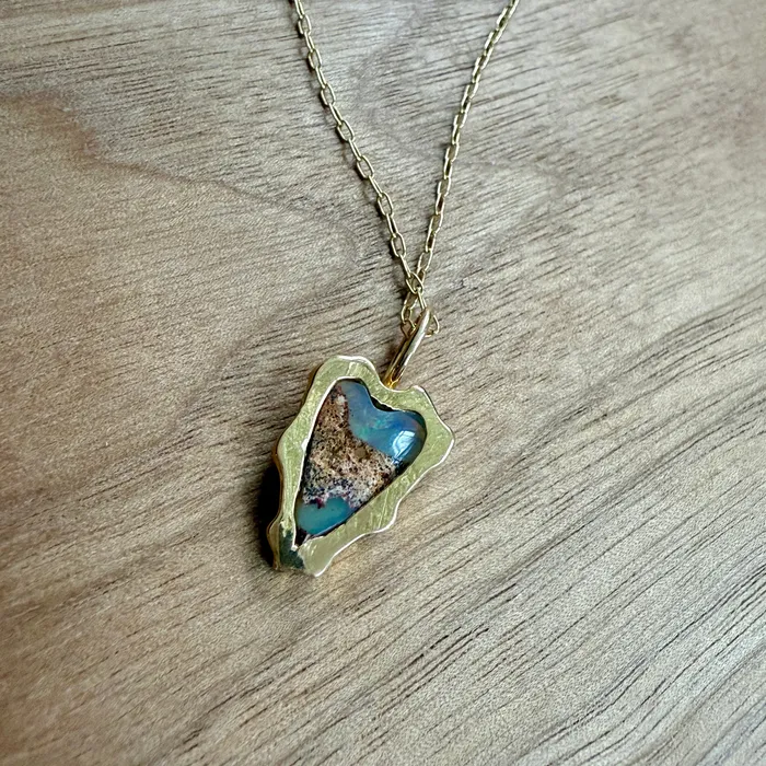 Petite Baleine Rebel Heart Opal and Diamond Pendant Necklace Necklaces