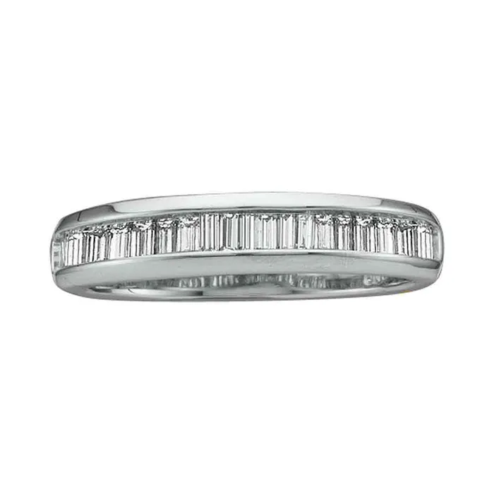 Rings mayamila 14kt White Gold Womens Baguette Diamond Wedding Anniversary Band 12 Cttw Rings mayamila 14kt White Gold Womens Baguette Diamond Wedding Anniversary Band 12 Cttw