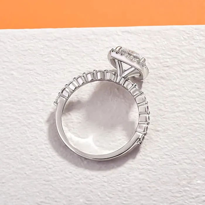 Rings Shineofdiamond Halo Cushion Cut Engagement Ring In Sterling Silver Rings Shineofdiamond Halo Cushion Cut Engagement Ring In Sterling Silver