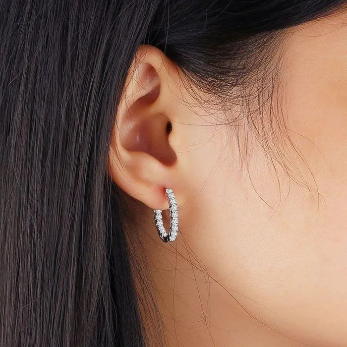 shineofdiamond Earrings Classic Sterling Silver Hoop Earrings shineofdiamond Earrings Classic Sterling Silver Hoop Earrings