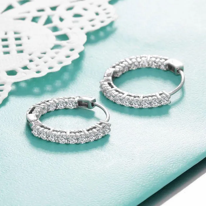shineofdiamond Earrings Classic Sterling Silver Hoop Earrings shineofdiamond Earrings Classic Sterling Silver Hoop Earrings