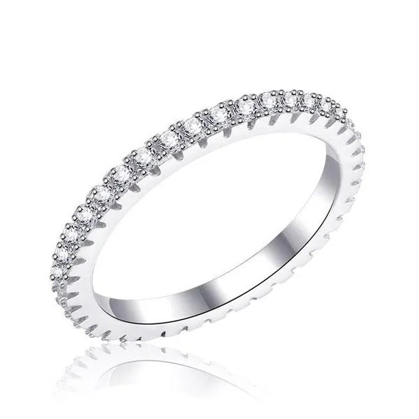 Shineofdiamond Rings Classic Eternity Thin Sterling Silver Wedding Band Shineofdiamond Rings Classic Eternity Thin Sterling Silver Wedding Band
