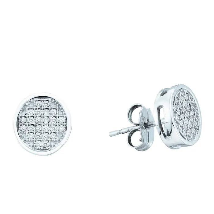 Sterling Silver Womens Round Diamond Cluster Screwback Earrings 16 Cttw mayamila Earrings Sterling Silver Womens Round Diamond Cluster Screwback Earrings 16 Cttw mayamila Earrings