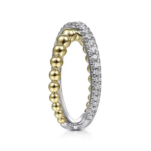 14K WhiteYellow Gold Bujukan Diamond Criss Cross Ring GABRIEL CO Rings