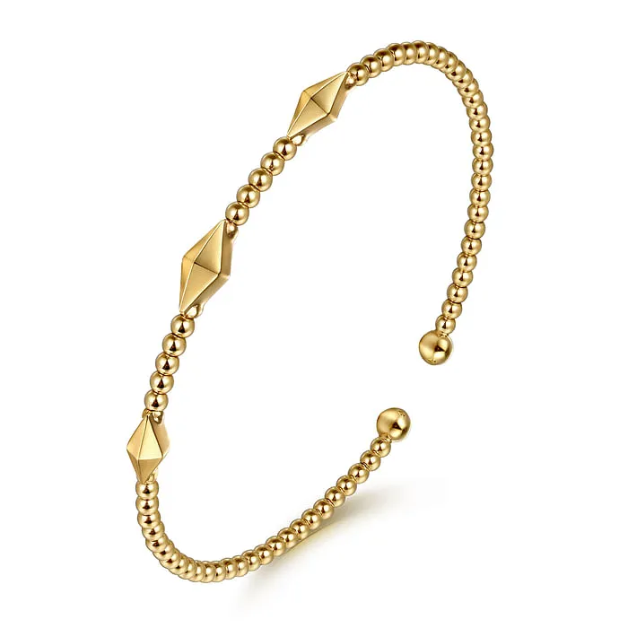 14K Yellow Gold Bujukan Pyramid Stations Bangle GABRIEL CO Bracelets
