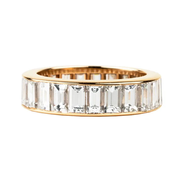 Bell Bird In House Rings Bell Bird Channel Set Baguette Diamond Band