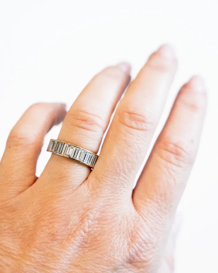 Bell Bird In House Rings Bell Bird Channel Set Baguette Diamond Band