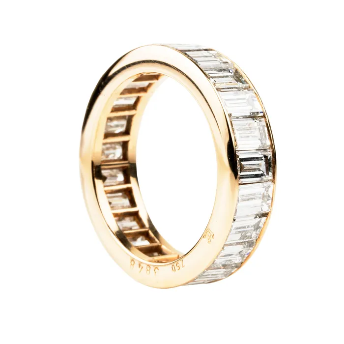 Bell Bird In House Rings Bell Bird Channel Set Baguette Diamond Band