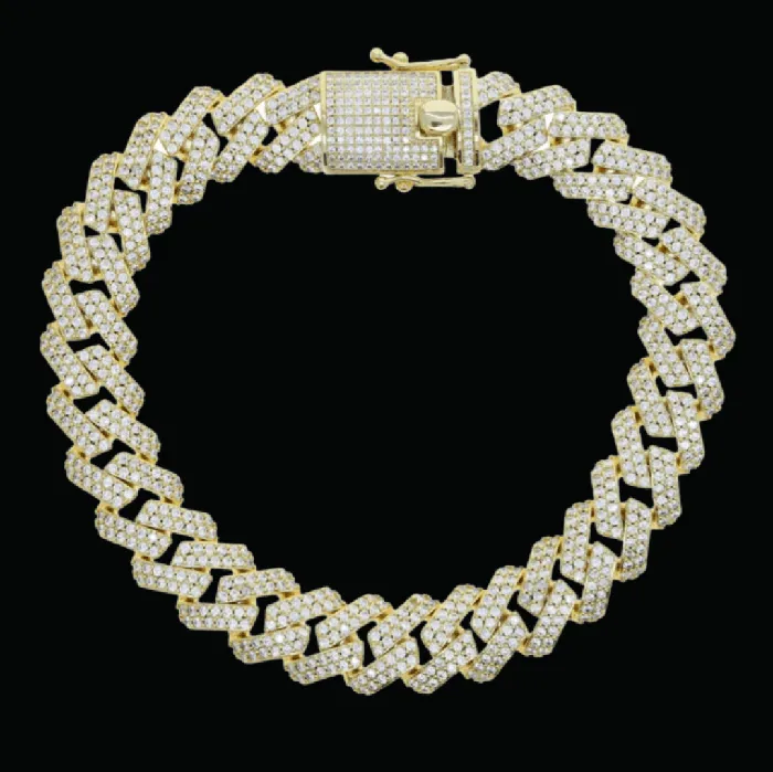 Bracelets Miami Cuban 12MM Miami Cuban Link Iced Out Diamond Bracelet
