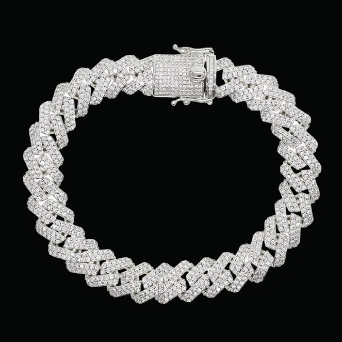 Bracelets Miami Cuban 12MM Miami Cuban Link Iced Out Diamond Bracelet