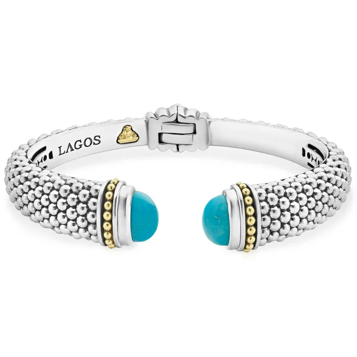 Caviar Color Turquoise Cuff Bracelet 12mm LAGOS Bracelets