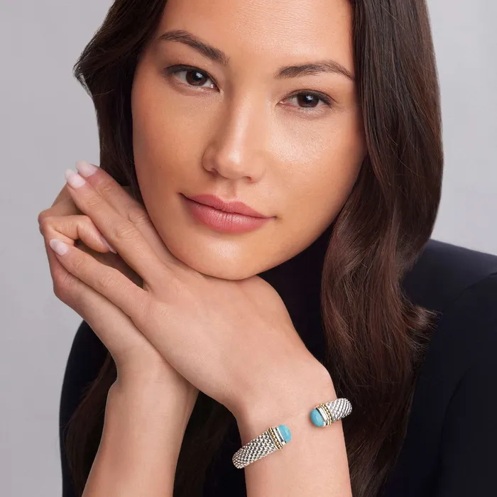 Caviar Color Turquoise Cuff Bracelet 12mm LAGOS Bracelets