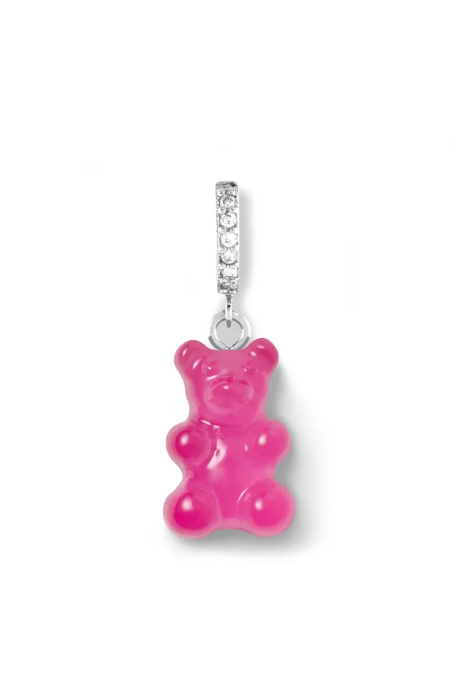 Crystal Haze Jewelry Earrings Nostalgia bear hoop Silver plated Lollipop