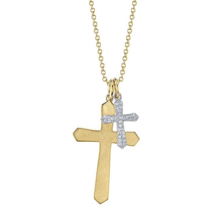 Diamond Gold Crosses Pendant SHY CREATION Necklaces