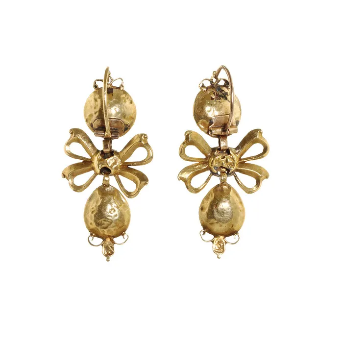 Early 19th Emerald Pendeloque Earrings Bell Bird Antiques Earrings